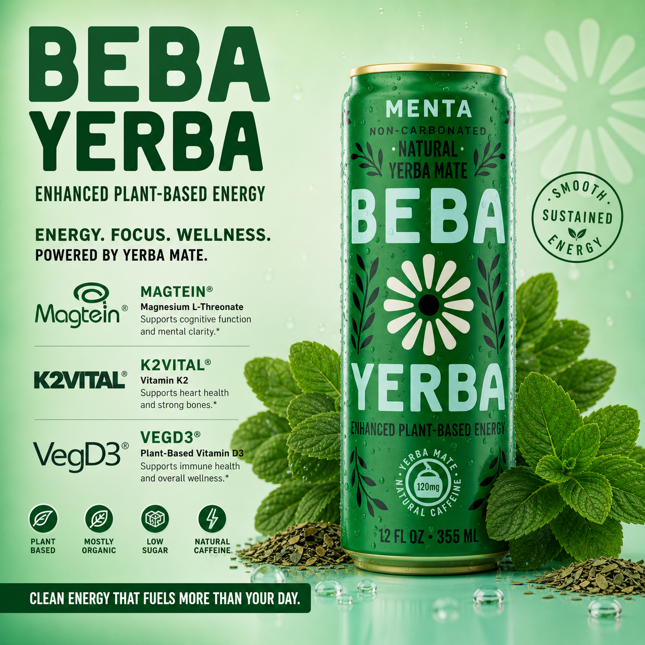 BEBA YERBA - MINT FLAVOR (12 cans)
